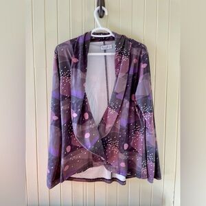 Atelier Véronique B - Elegant Women's Purple Patterned open Cardigan - 🇨🇦
